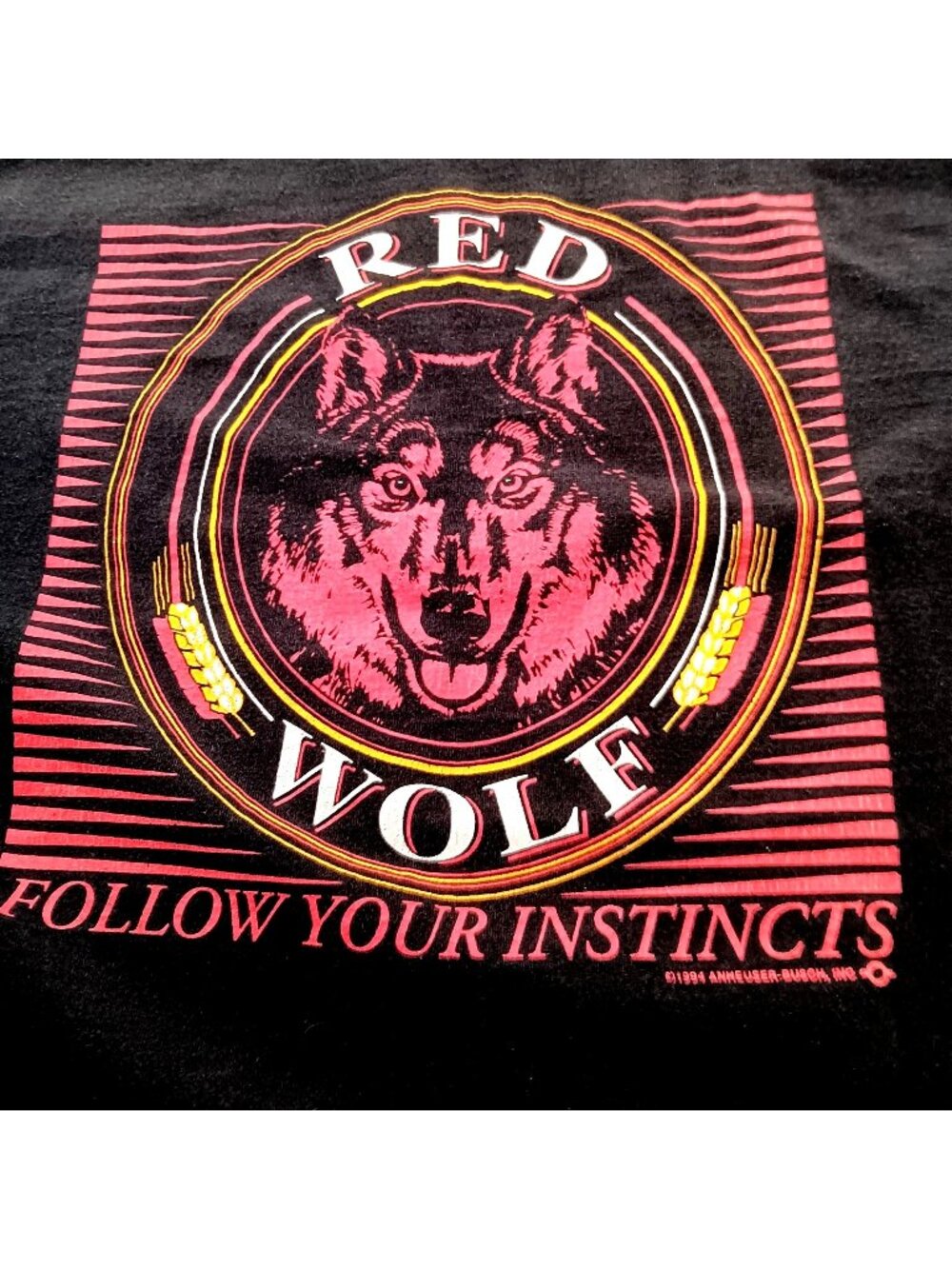 Vintage T-shirt Single Stitch Large 1994 Red Wolf Beer Anheuser-Busch